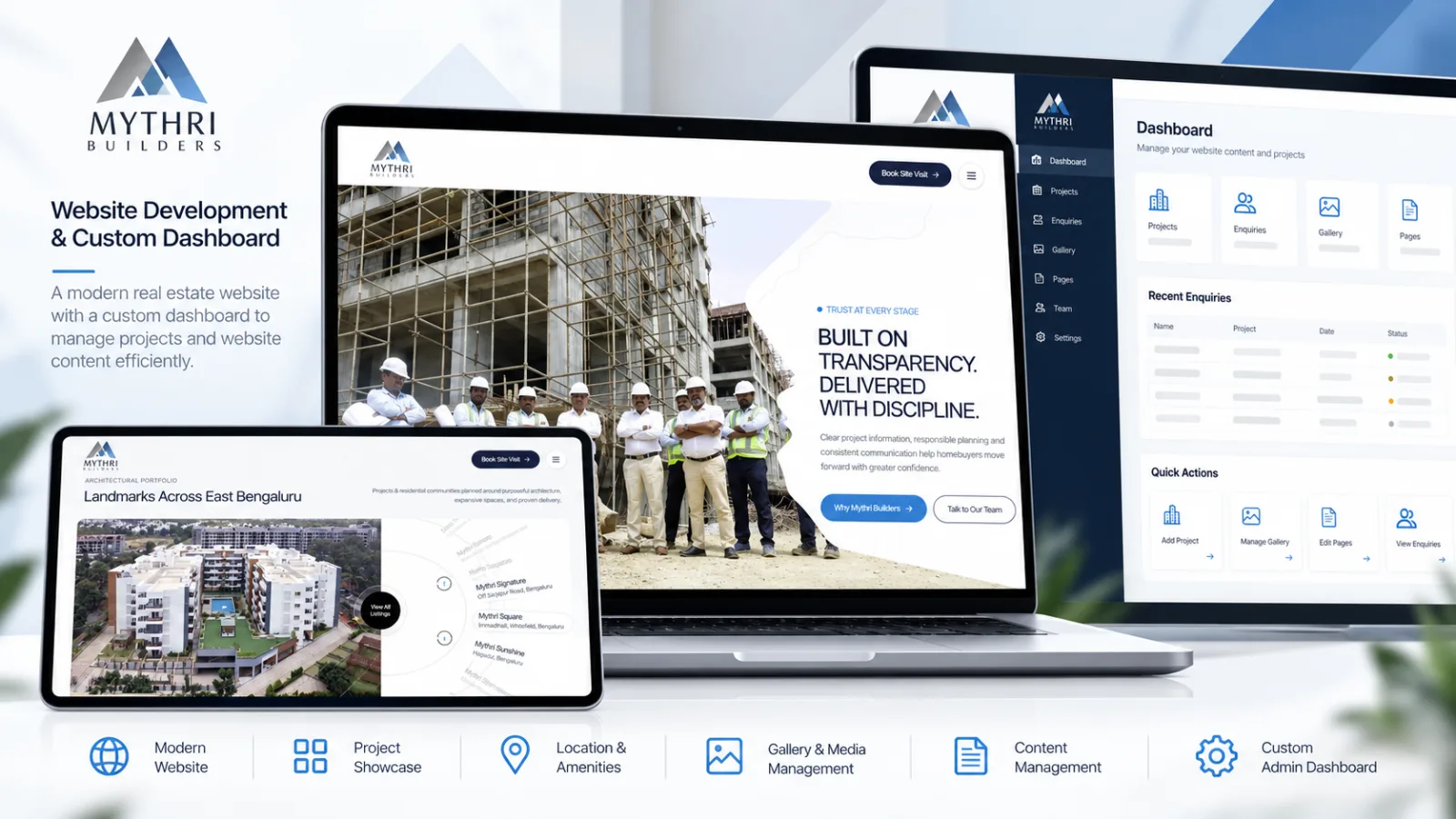 Mythri Builders real estate website homepage